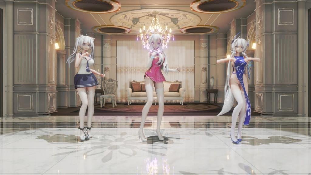 MMD05！清纯汉服JK白丝大长腿，姐妹花三P淫乱互操，骚穴湿透连环高潮！