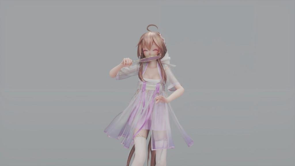 MMD22 极品乐正绫汉服真空淫纹被狂干内射高潮