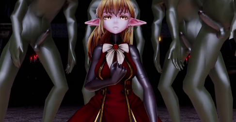 MMD 精灵美少女巨乳被巨兽爆操内射高潮