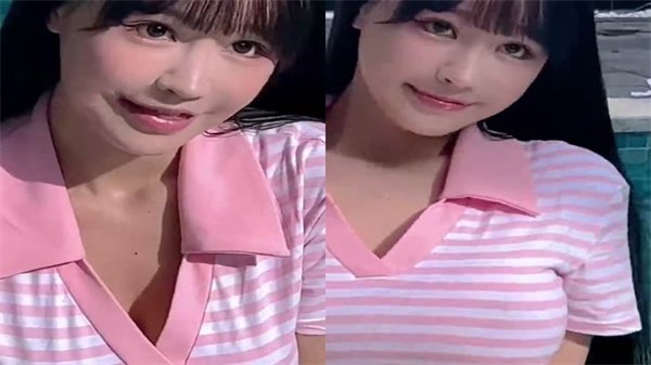 朱可儿 巨乳凸点勒B 西双版纳条纹泳衣淫荡诱惑