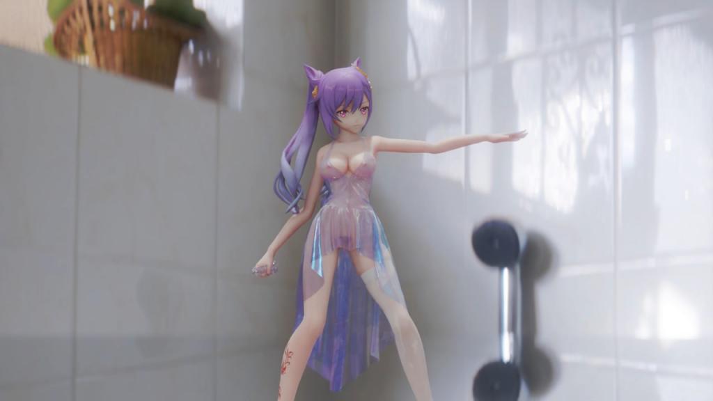 [MMDbl04] 情趣内衣刻晴爆操内射，骚穴狂颤淫水四溅