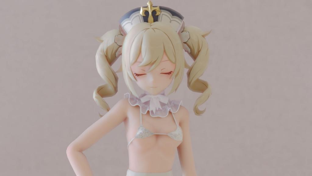 [MMDbl07] 原神芭芭拉白丝女仆爆操内射